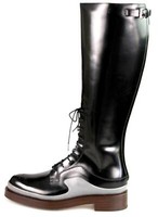 Prada Laufsteg Polierte Leder Stiefel Rahmengenaeht Schwarz - 39,5 40 Uk 6.5