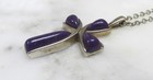 Coleman Purple Charoite Sterling Silver Cross Pendant w/ 18" Chain 8.4g ~ 4-E320 — photo 3