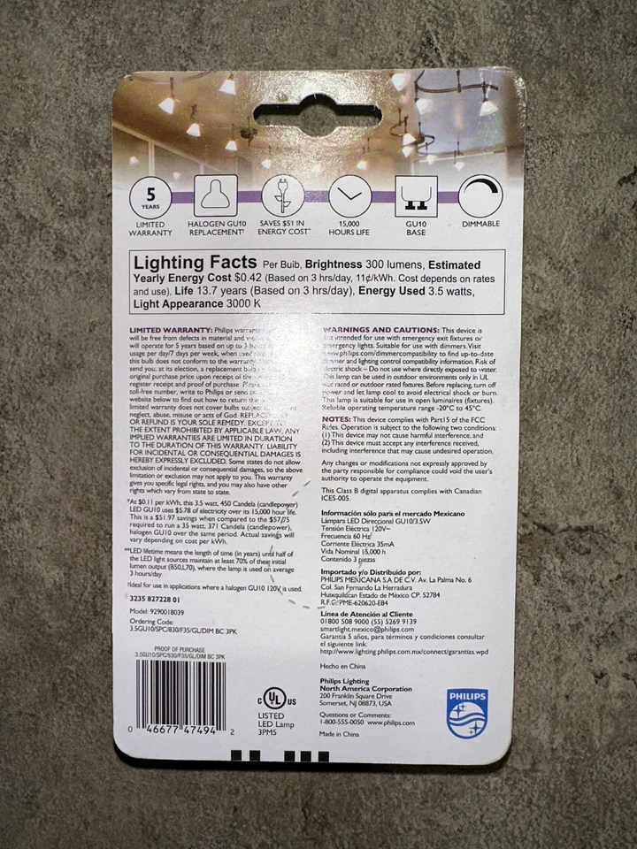 Philips LED Indoor Flood Light Dimmable Bright White 50w Replacement GU10 Base - Image 2 of 2