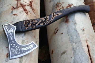 Unique Dragon AxeHand Made carbon steel Blade Viking / Tomahawk