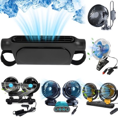 USB Auto Doppellüfter 12V-24V Kühlender Doppelkopf Ventilator für Fahrzeuge