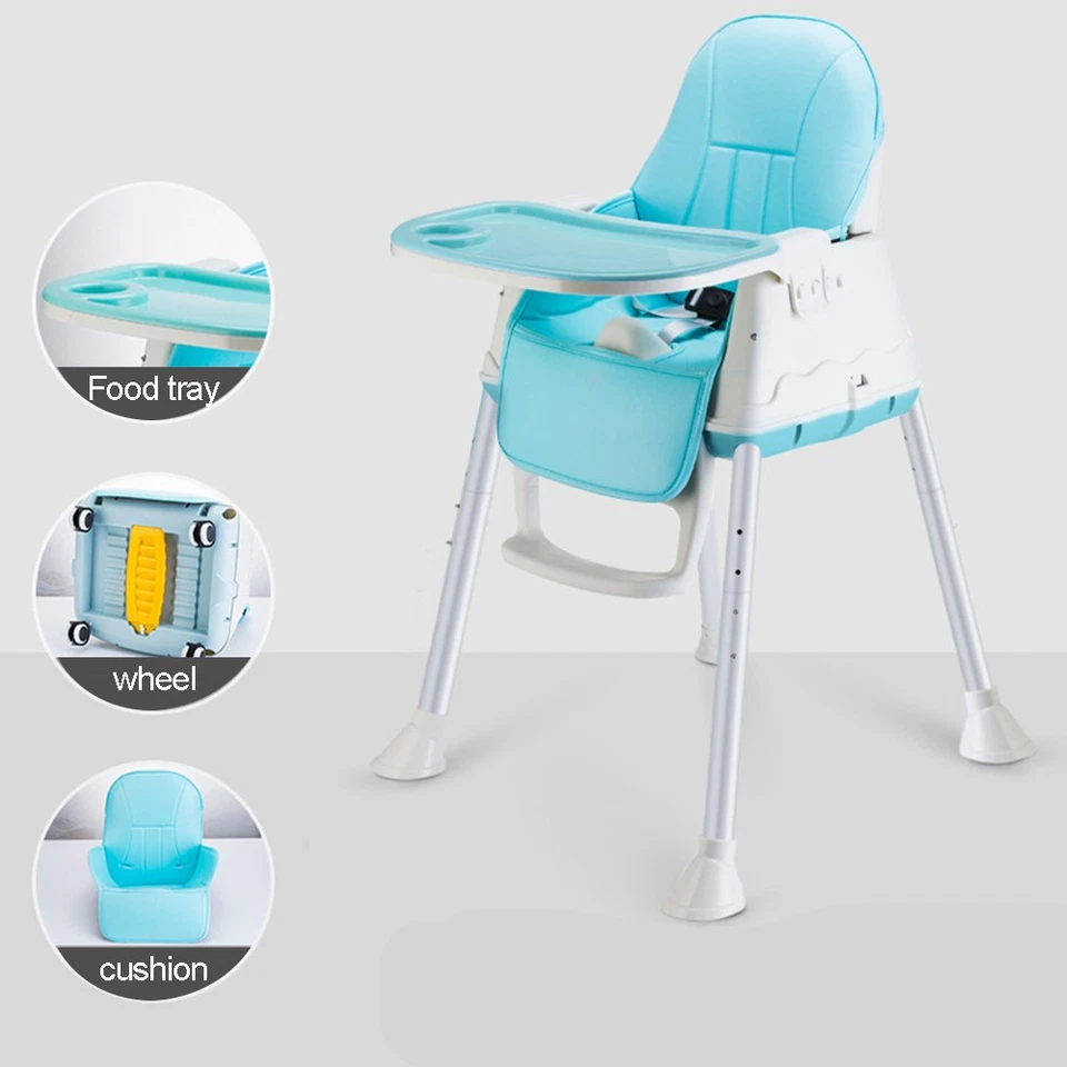 Adjustable 3-In-1 Baby Highchair Infant High Feeding Seat Toddler Table Chair UK - Image 3 of 4