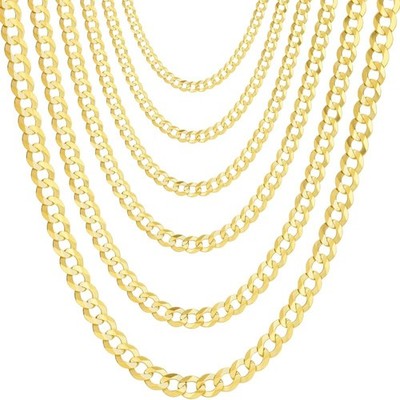 Floreo 14 Karat Gelbgold (2,6 mm - 12,2 mm) massive Panzerkette Kubanische Gliederkette Halskette