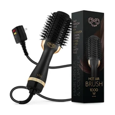 Professional Blowout Hair Dryer Brush, Black Gold Dryer and Volumiz... Fast Ship