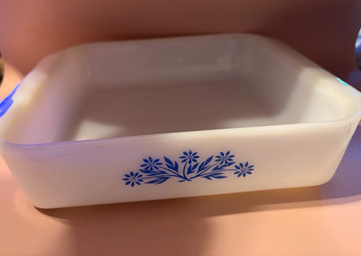 Vintage Anchor Hocking Fire King White Milk Glass 8 IN SQUARE Baking Dish # 435 