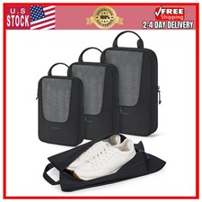 BAGSMART Compression Packing Cubes Lightweight Travel Organizer Set 4 5 6 Piece