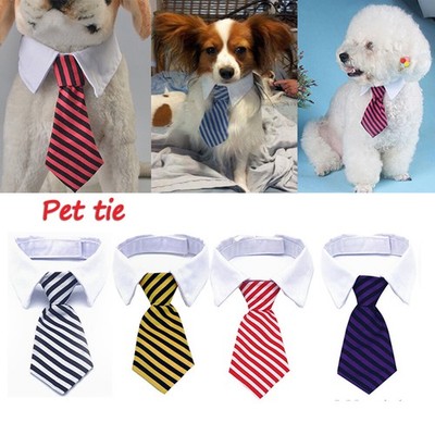 1 pcs Fashion Dog Cat Striped Bow Tie Collar Pet Adjustable Neck Tie For Party 