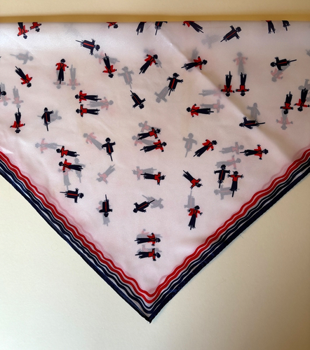 Pañuelo Pañuelo Retro Estampado Espantapájaros Rojo Blanco Azul 21" Cuadrado Ecléctico Otoño - Imagen 11 de 11
