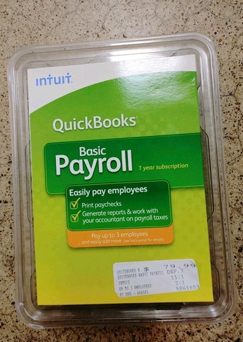 Intuit QuickBooks Basic Payroll 2008 Small Business 1-3 Employee New Sealed