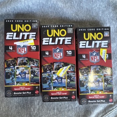UNO Elite NFL 2025 Core Edition Football Booster Set Plus Sealed