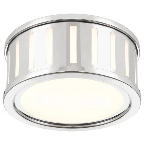 Crystorama Kendal 14"W Polished Nickel Drum Ceiling Light - Picture 5 of 7
