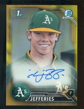2016 Bowman Chrome Gold Refractor Daulton Jefferies A's RC Rookie AUTO 16/50
