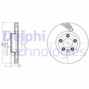 Disco freno ventilato BG9101C DELPHI per PORSCHE VW