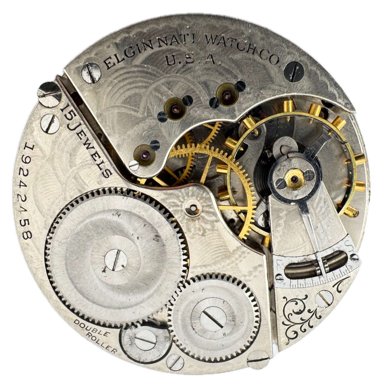 Antique 16 SIze 1917 Elgin 15 Jewel Mechanical Pocket Watch Movement 313 USA