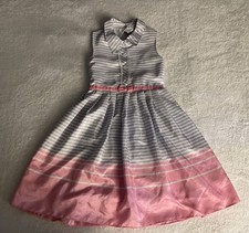 Jona Michelle Girls Size 7 Lilac and Pink Striped Sleeveless Opened Back Dress