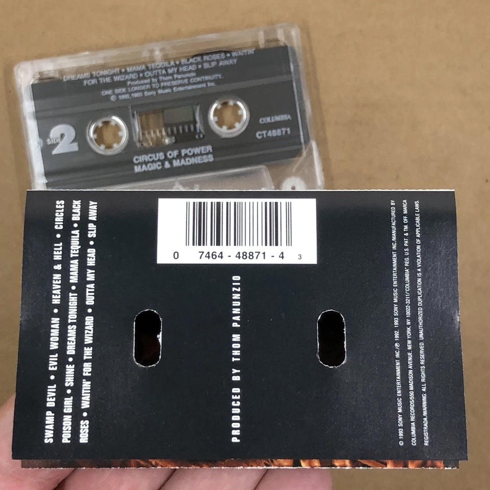 CIRCUS OF POWER Cassette Tape 90s MAGIC AND MADNESS CANTRELL ALICE IN CHAINS Foto 4 de 4