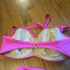 Victoria's Secret Pink 2pc Bikini Set Underwire Halter Adjustable Strap M B nwot
