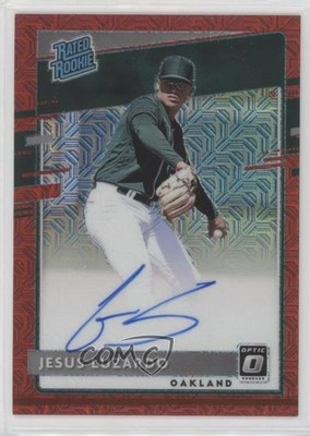 2020 Panini Donruss Optic Red Mojo Prizm 31/99 Jesus Luzardo #RRS-JL Auto RC 3hd