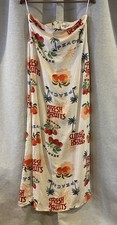 Paper Heart Anthropologie Fresh Fruits Berries Peaches Linen Blend Maxi Dress XL