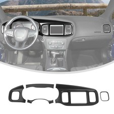 Matte Black Central Dashboard Panel Cover Trim Bezels For Dodge Charger 2015-23