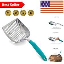 Solid Metal Jumbo Cat Litter Scoop with Ergonomic Grip - Assorted Colors
