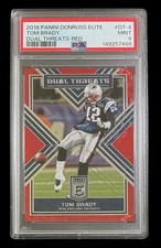 2018 panini elite DT4 tom brady punting; red /99 dual threats PSA 9  (POP 6, 0^)