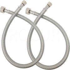2-Pack 24-Inch 2Ft X 3/8" Comp X 1/2" FIP Faucet Hose Connector, Braided St