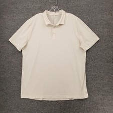 Lululemon Polo Shirt Mens XL Extra Large White Performance Short Sleeve Golf
