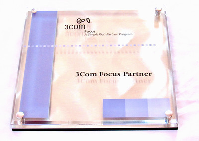 3COM Plaque Award Sign - New in Box - Original packaging