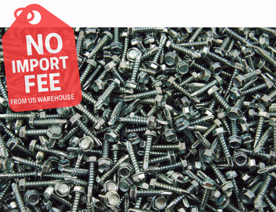 10,000 Hex Washer Head #8 x 3/4 Self-Drilling Tek Screws #2 Point Bulk