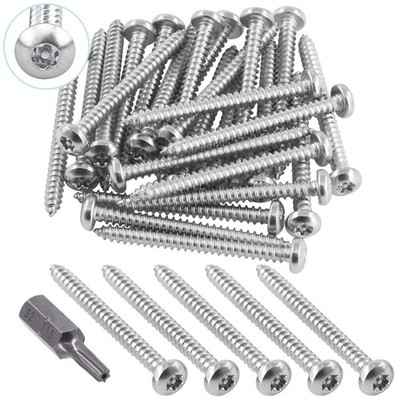 Sicherheitsschrauben Torx #6 Edelstahl 51 Teile mit T15 Bit für Maschinenbau