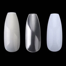 500pcs Long Coffin Ballerina Full Cover False Nail Tips 10 Sizes Acrylic Nails