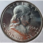 1956 Benjamin Franklin Silver Half Dollar US Coin 90% Silver Liberty Bell S114