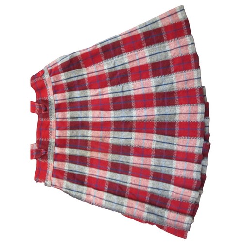Vintage Girl's Suspender Shorts 6/7 22" Waist Red Wool Plaid Pleated 1950's MCM - Picture 2 of 9