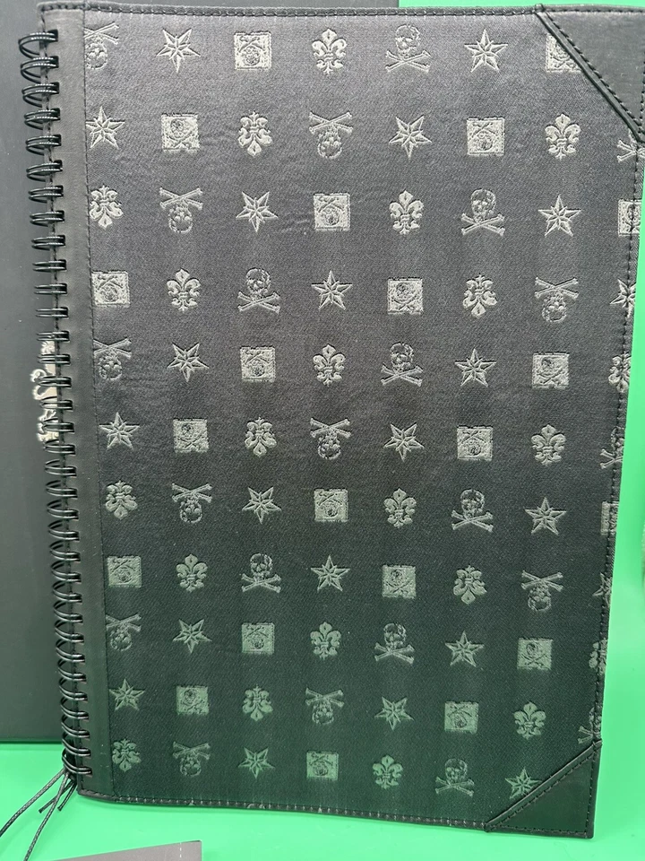 Vintage Rare NOS Juicy Couture Journal Diary Notebook Black Skulls Silk With Box - Image 2 of 4