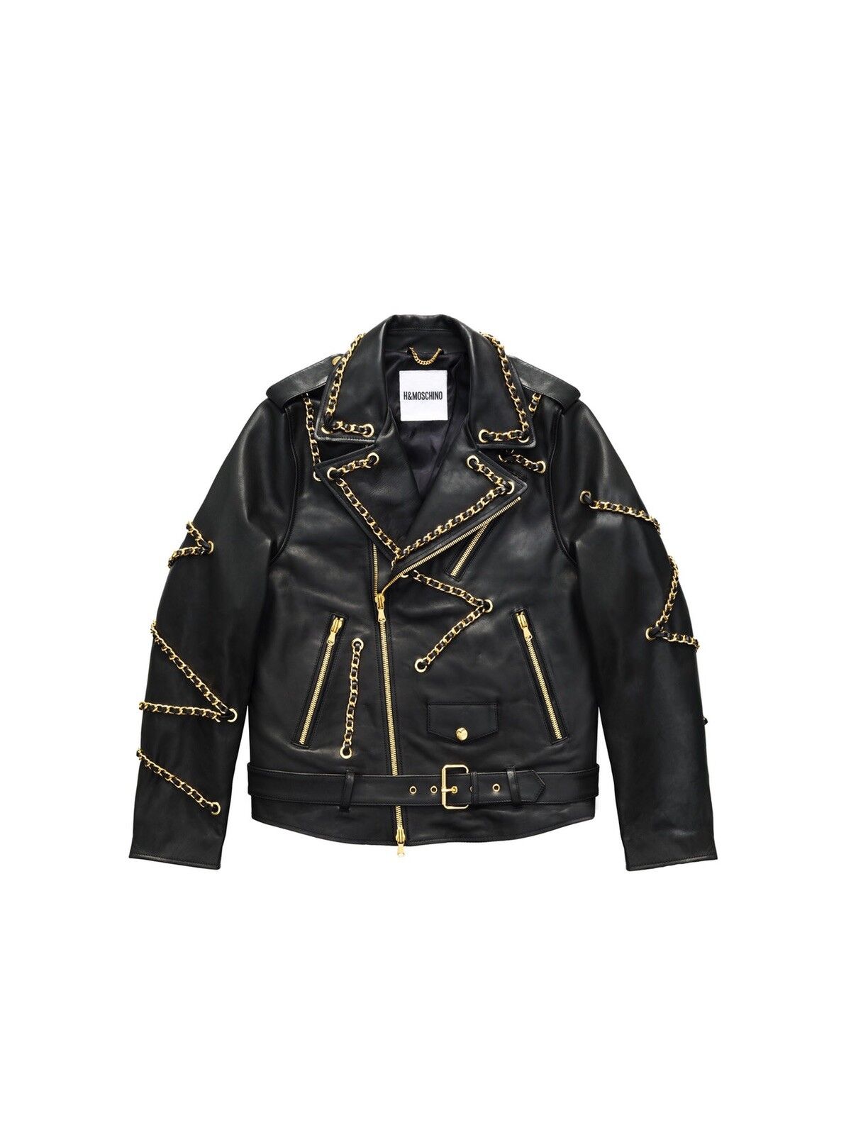 Leather jacket Moschino for H&M Black size XS International in Leather -  35599360