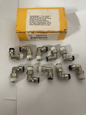 Qty 10 Parker W169PW-4-4, 90° Swivel Elbows, 1/4'' Tube x 1/4'' NPT Male PrestoLok