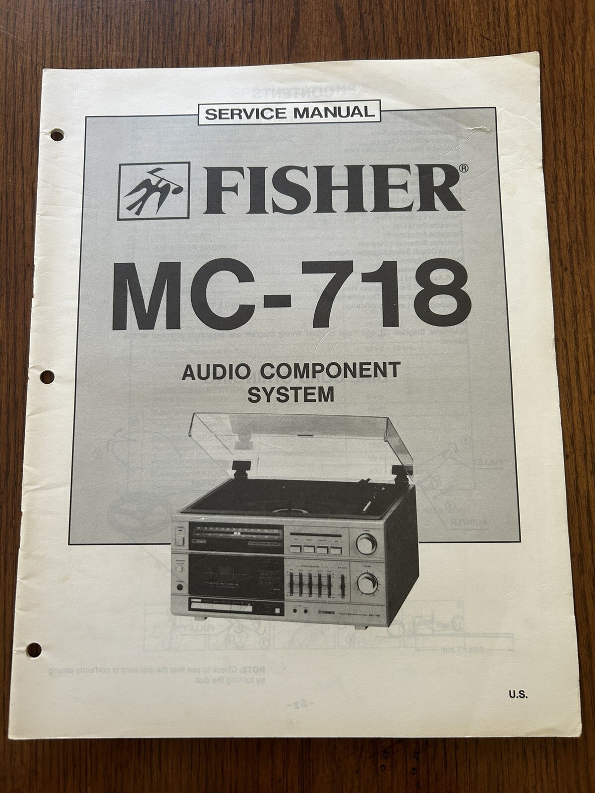 Vintage Fisher MC-718 Audio System Turntable Tape Manual with OEM Diagrams