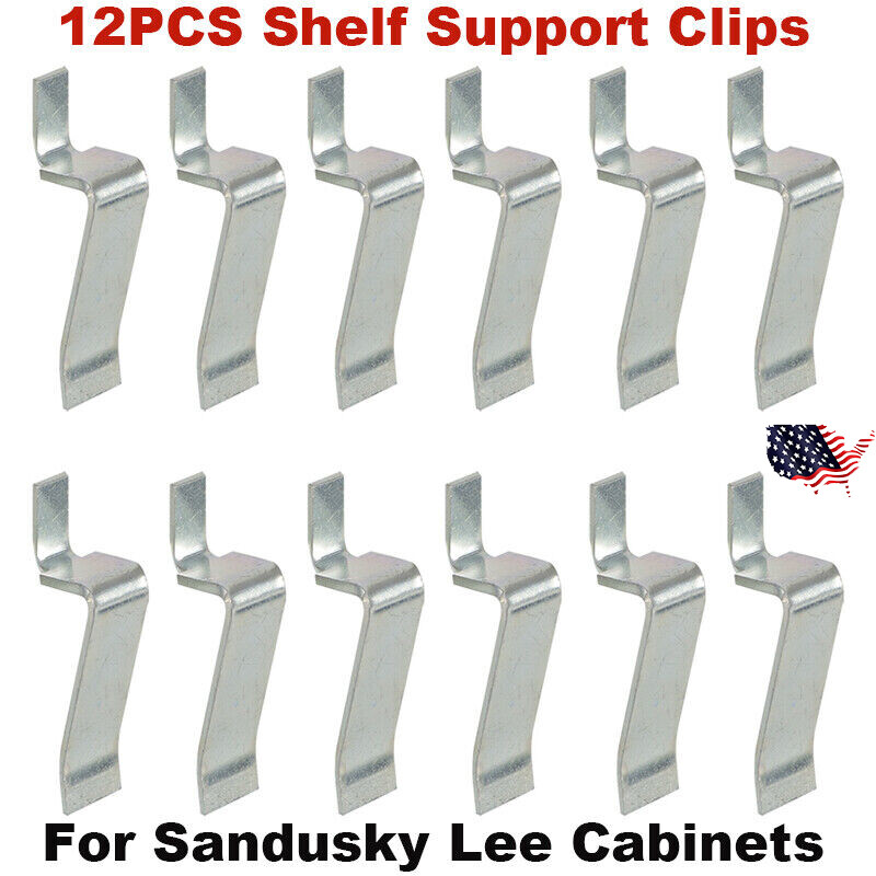 Sandusky Metal Cabinet Shelf S-Clips Replacement 12PCS Shelf Supports-image