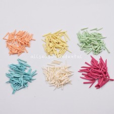 100Pcs Dental Fixing Wooden Wedges Interdental Tip Composite Contoured 6 Colors