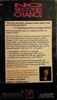 No Second Chance (VHS, 1991) AIDS Christian Scare Film FREE SHIP