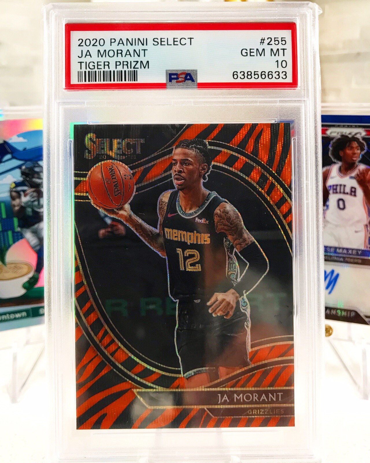 Ja Morant 2020-21 Select Tiger Stripe Prizm Courtside SSP/ PSA 10 Gem Mint POP 3