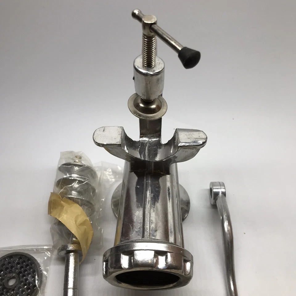 Cast Aluminum Manual Meat Grinder Sausage Stuffer 2 Blades Chef Paul Murre - Image 3 of 4