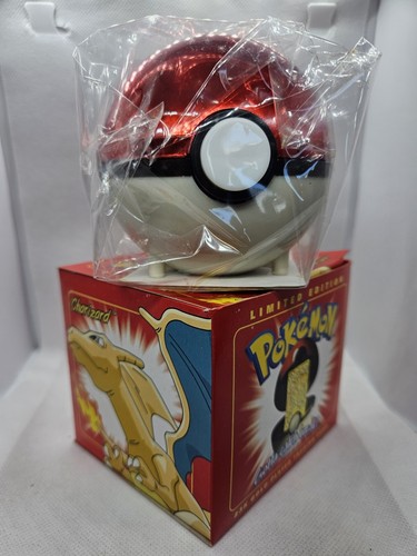 Pokémon Charizard 23k Gold Plated Trading Card & Pokeball Burger King Sealed - Picture 1 of 6