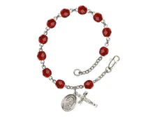 St. Therese of Lisieux Silver Plate Charm Rosary Bracelet U CHOOSE COLOR