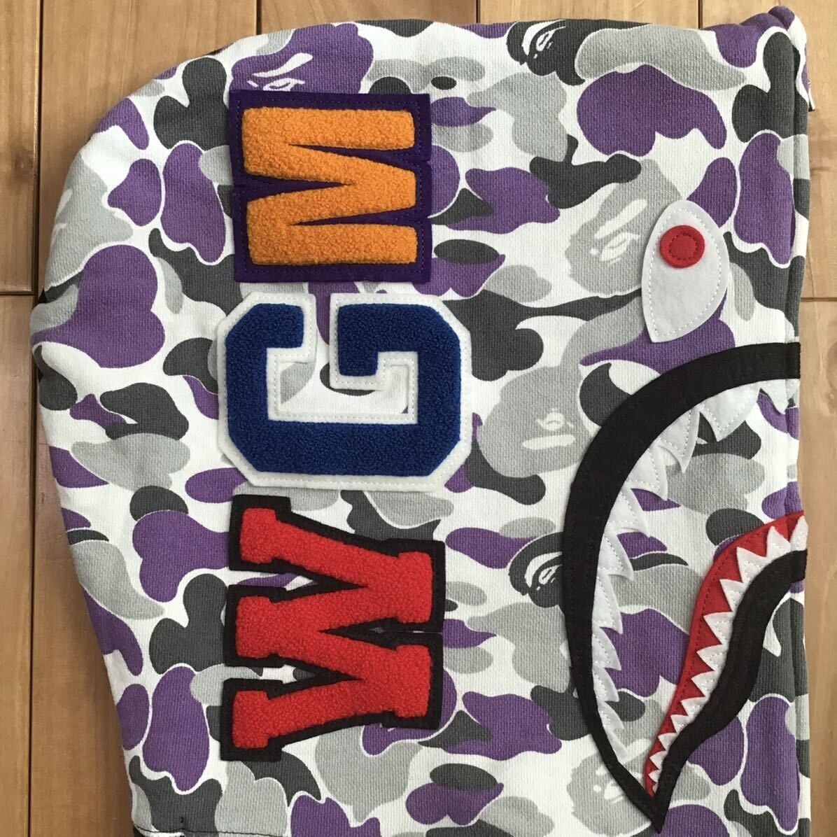 Wiz Khalifa BAPE NYC color camo Shark full zip Hoodie A Bathing Ape Size L