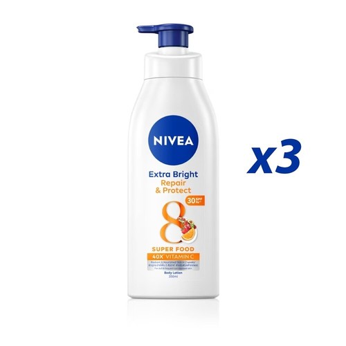 3x350ml Body Lotion Extra Repair Skin White Nivea Protect Whitening and SPF30 oz - Picture 6 of 6