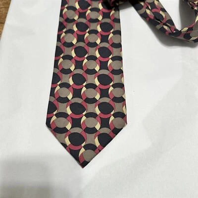Kenneth Gordon Silk Tie Mens Necktie Blue Pink Gray Geometric Hand Sewn - Image 1 of 4