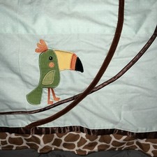 Agneau et lierre Toucan imprimé animal cantonnière turquoise imprimé girafe