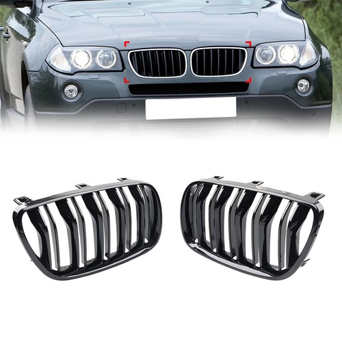 Doppel Linie Front Stoßstange Niere Kühlergrill Für BMW X3 E83 Facelift 2006-10